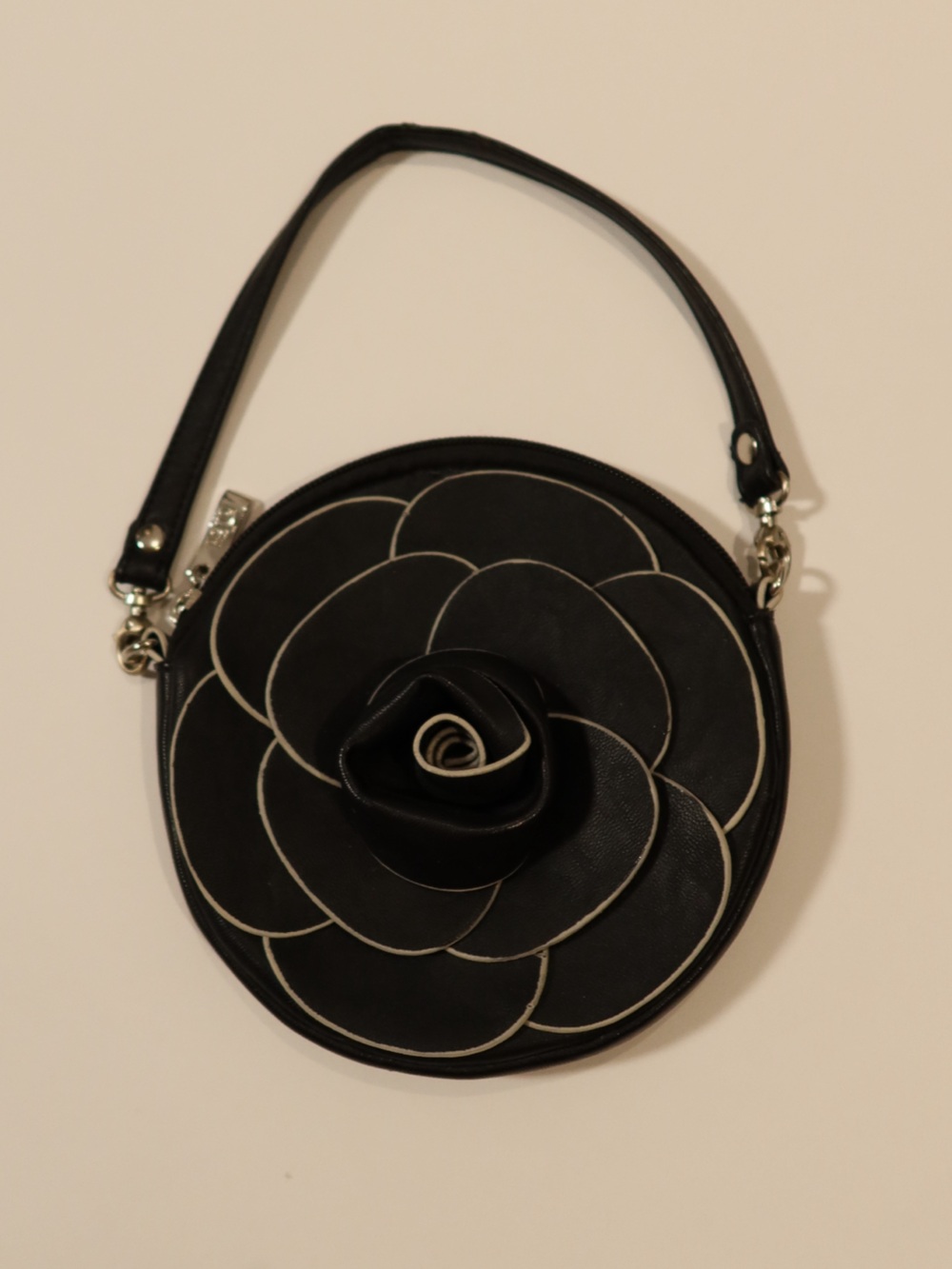 Espe Black Rose Flower Shoulder Bag